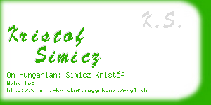 kristof simicz business card