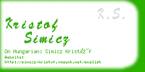 kristof simicz business card